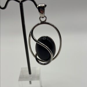 Lia Sophia Black and Silver Modern Necklace